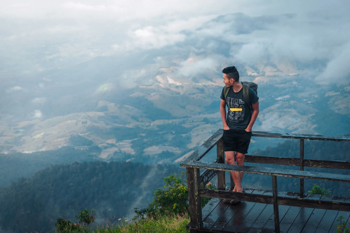 Scenic view from the summit of Doi Inthanon, Thailand's highest peak